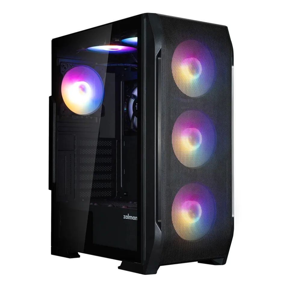 Zalman Case ATX - N7 PLUS - 7 fans included, Tempered Glass