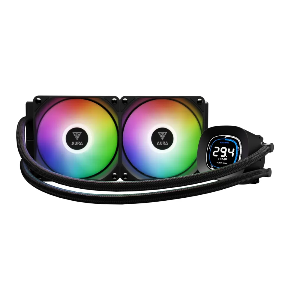Gamdias Water Cooling 240mm - AURA GL240 DIGITAL - Digital Display, aRGB