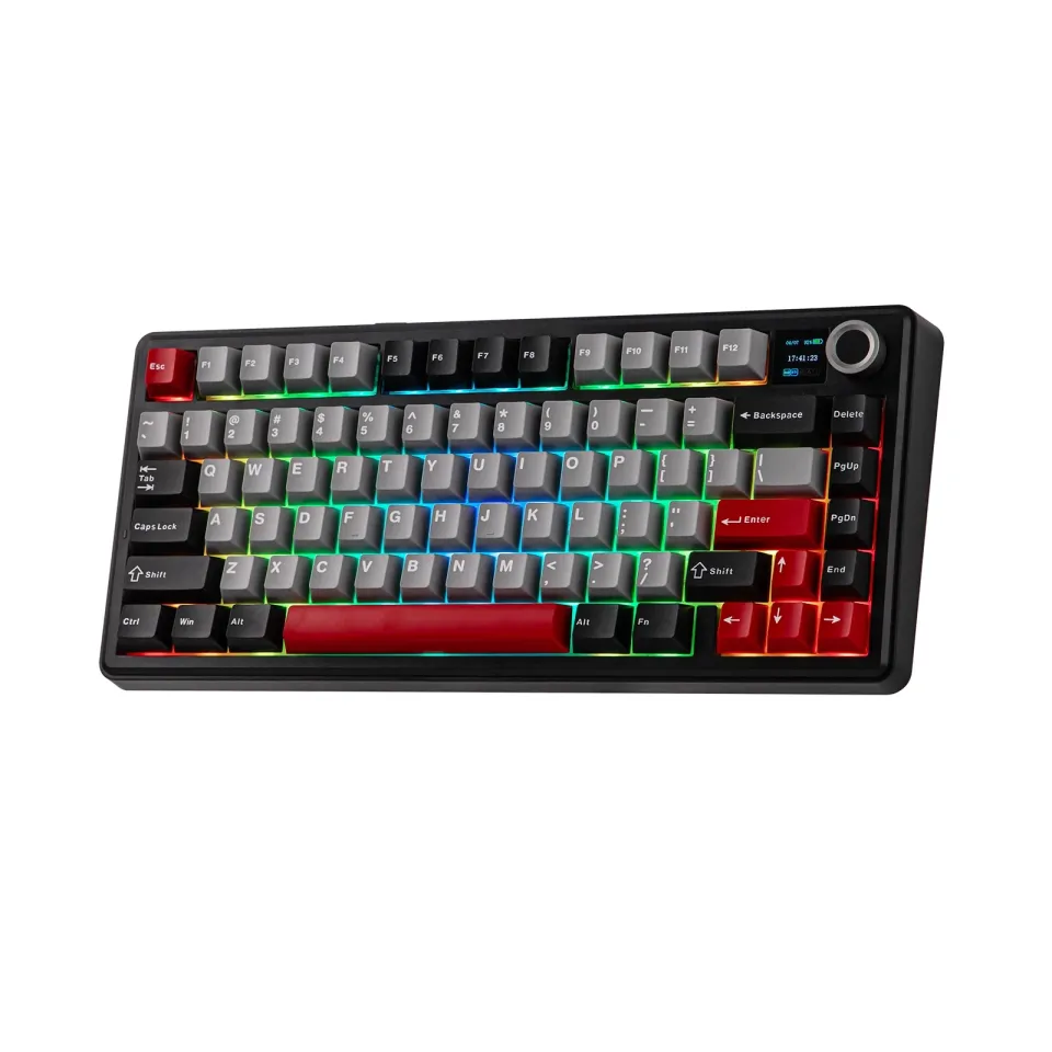 Aula Wireless Gaming Mechanical Keyboard F75 MAX - Reaper Switch [Linear] (English US), Black, Red, foto 2
