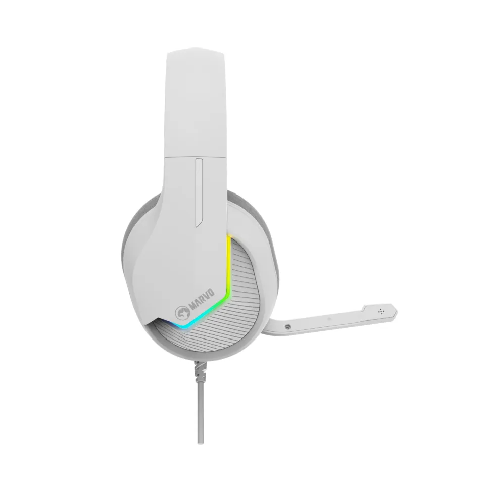 Marvo Gaming Headphones H8618 White - 50mm, USB, RGB, photo 3