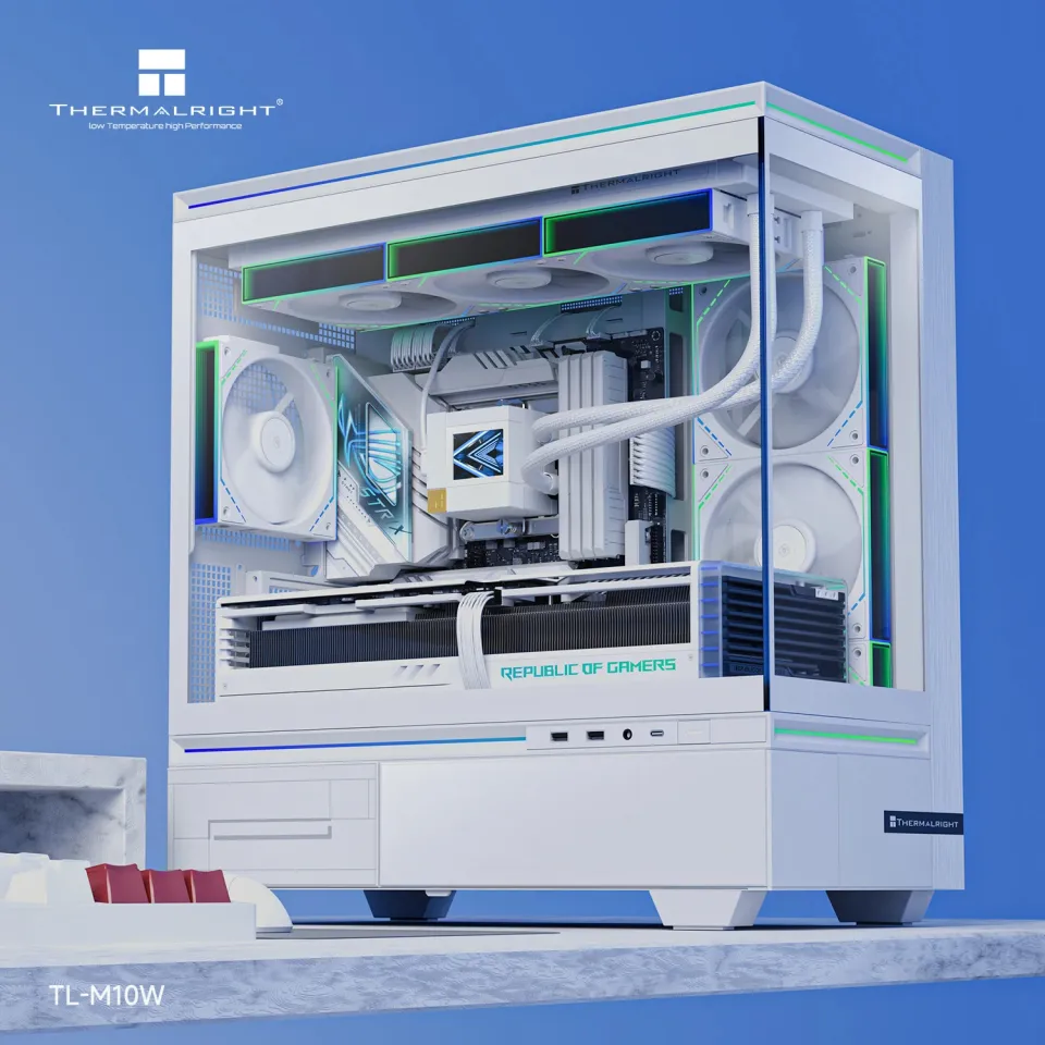 Thermalright Case mATX - TL-M10 White - 4 x 120 mm ARGB included, USB-C, foto 2