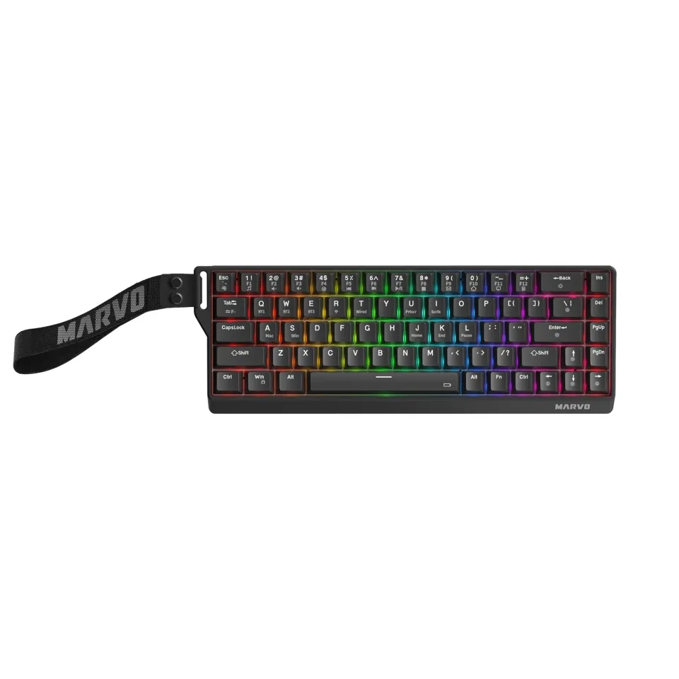 Marvo Wireless Gaming Mechanical keyboard Saber 65W KG965W - 1K, Banana Crystal [Linear], (English US)