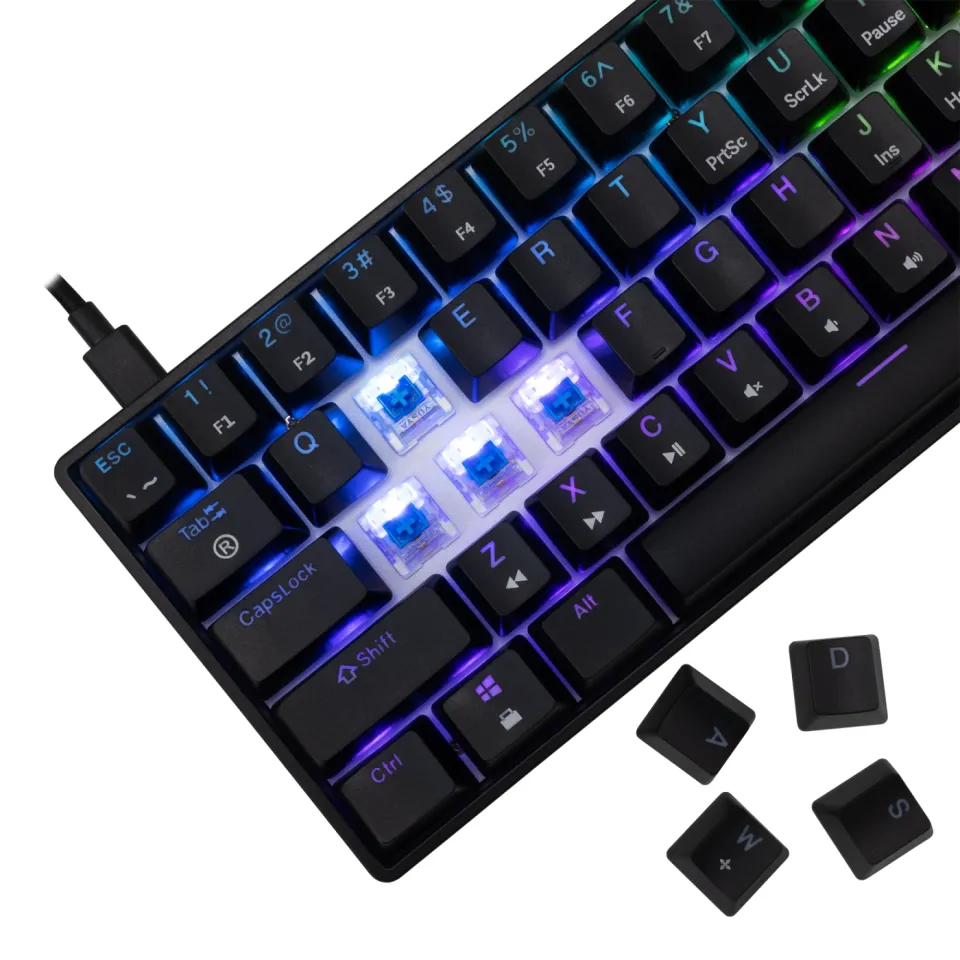 White Shark Gaming Mechanical Keyboard SHINOBI 2 - YUSYA 5P Blue Switches (English US), Black, photo 4
