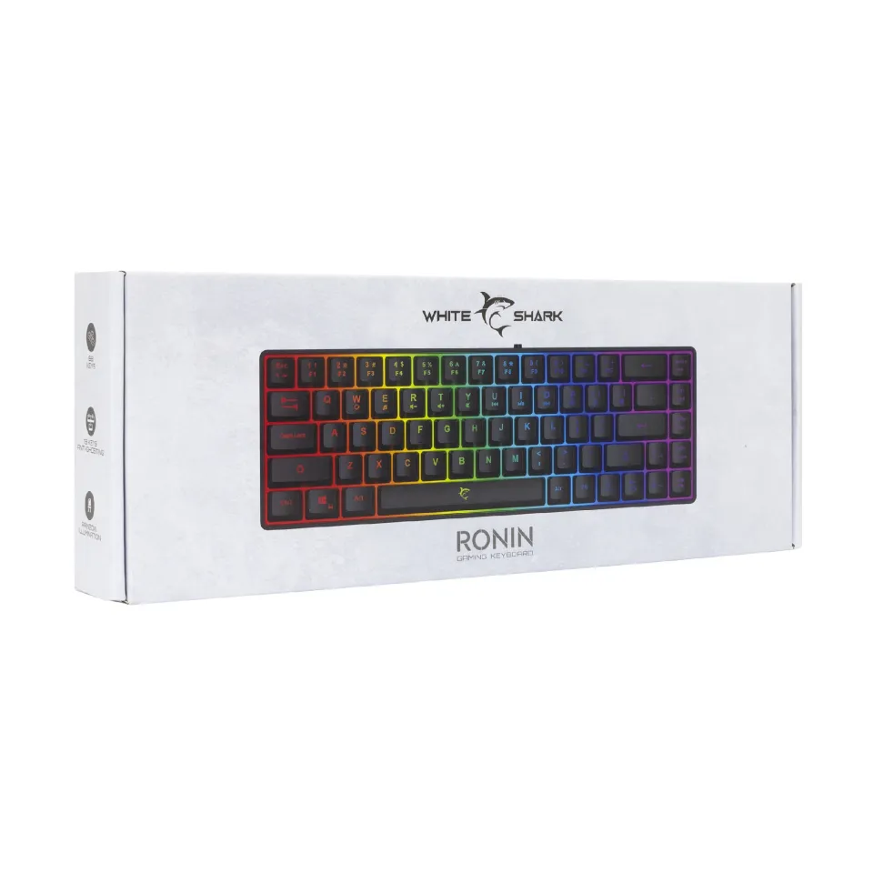 White Shark Gaming Keyboard RONIN - Blue Switches (English US), Black, foto 5