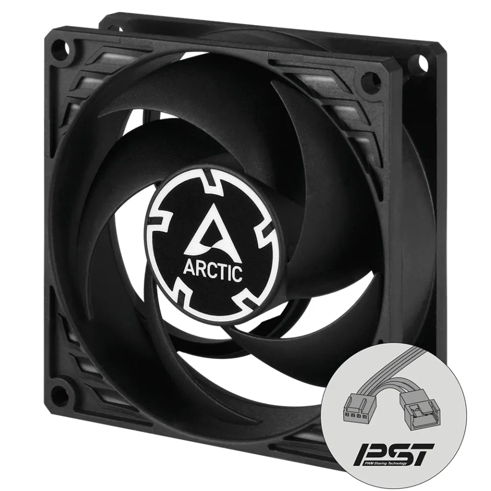 Arctic Fan 80mm P8 PWM PST CO - black/black - 200-3000rpm