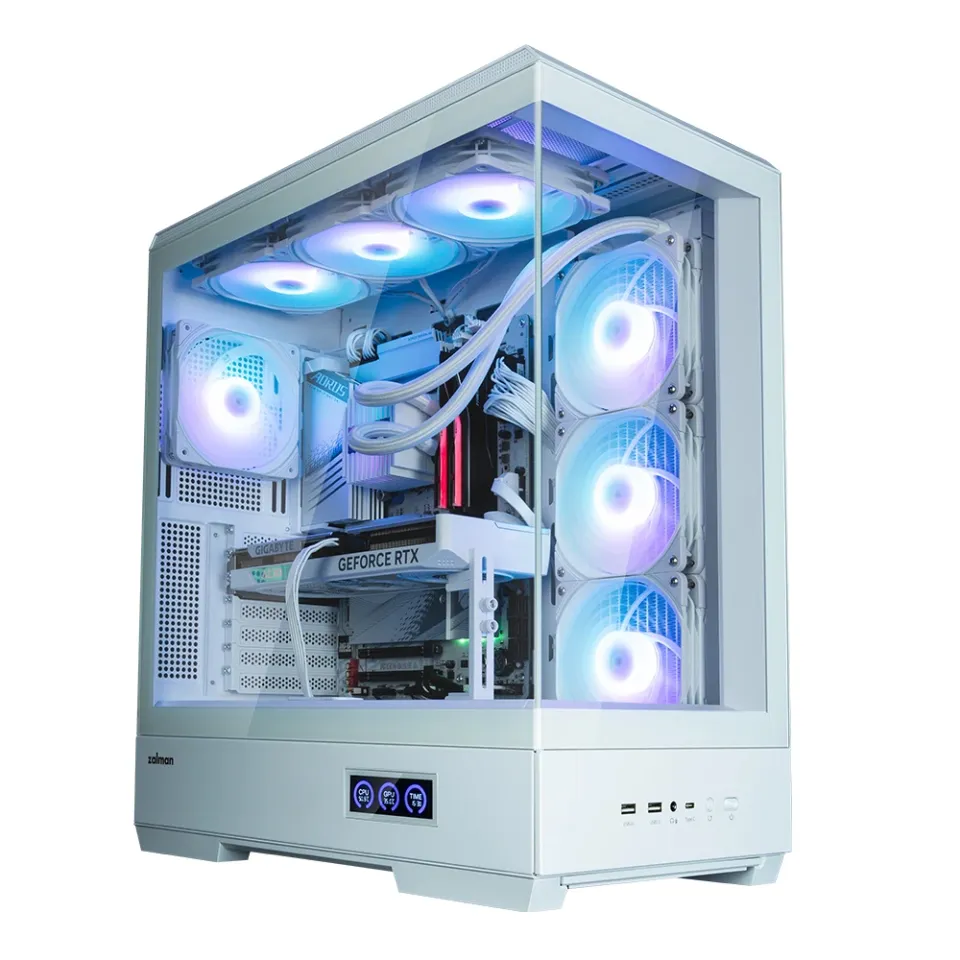 Zalman Case ATX - P50 DS White - Digital Display, Addressable RGB, photo 3