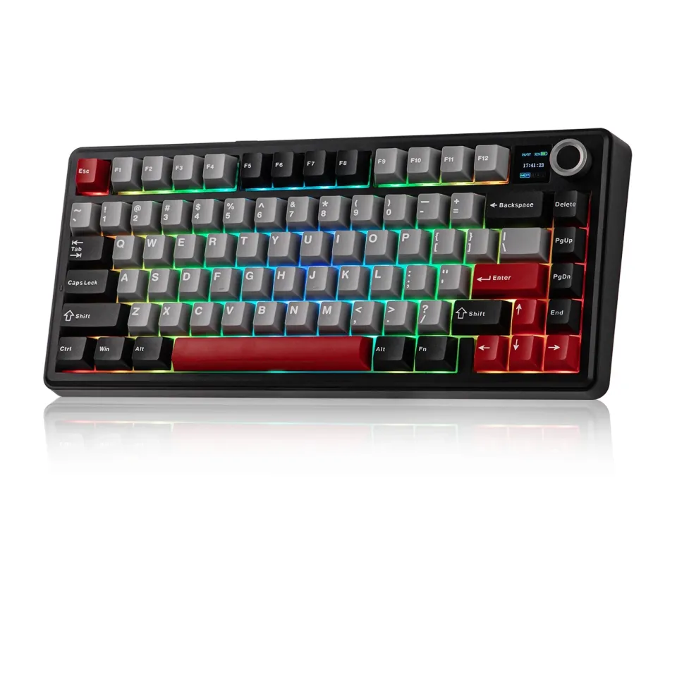 Aula Wireless Gaming Mechanical Keyboard F75 MAX - Reaper Switch [Linear] (English US), Black, Red, foto 4