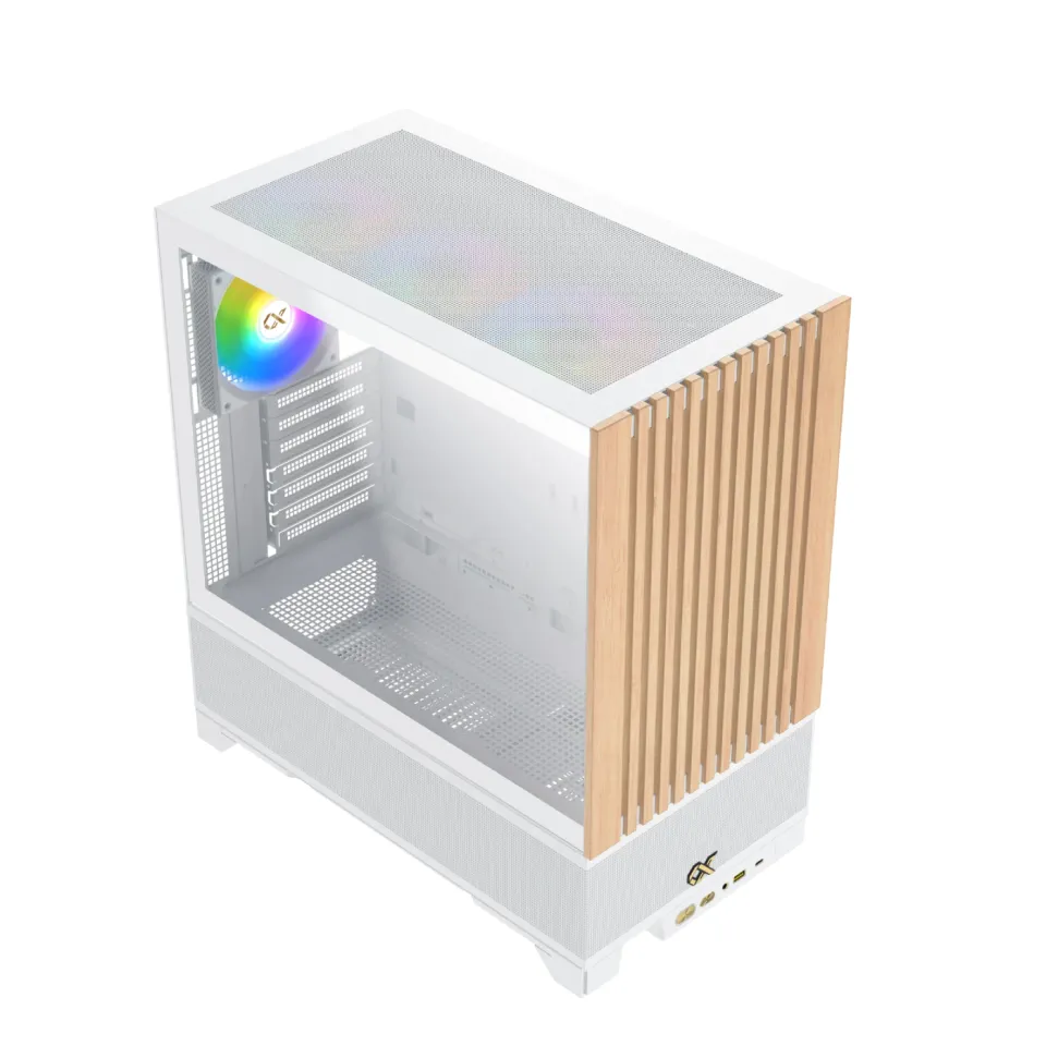 Xigmatek Case EATX - Endorphin WD Arctic, Addressable RGB, Wood, foto 5