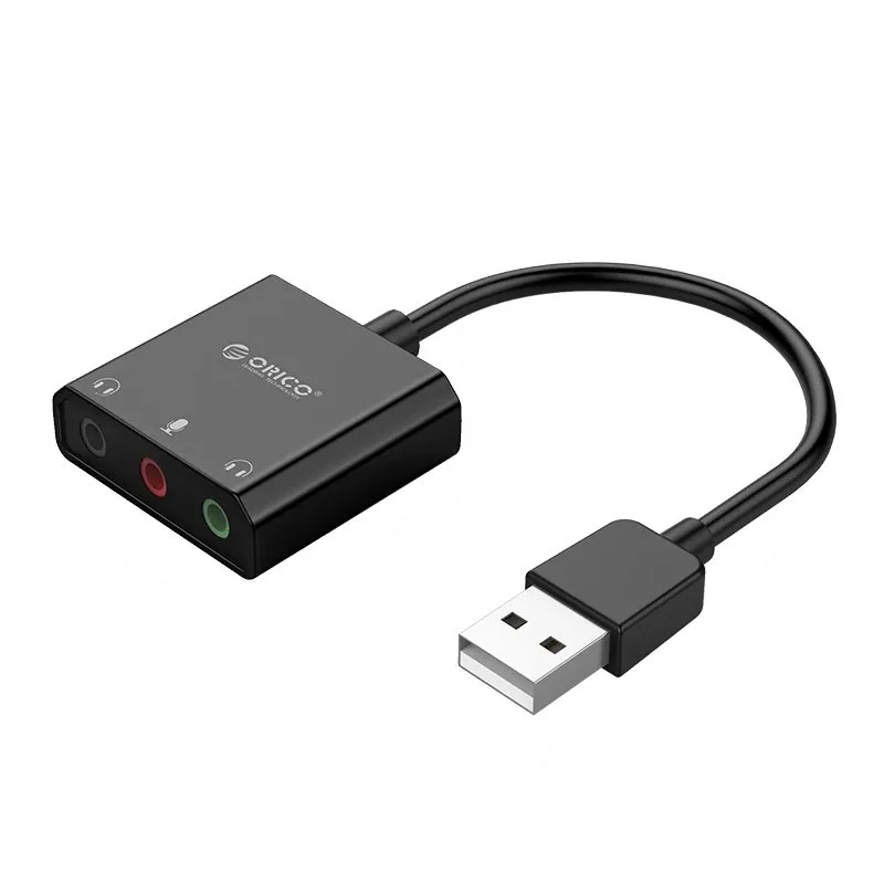Orico USB Sound card - Headphones, Mic, 4 PIN headset, Black - SKT3-BK