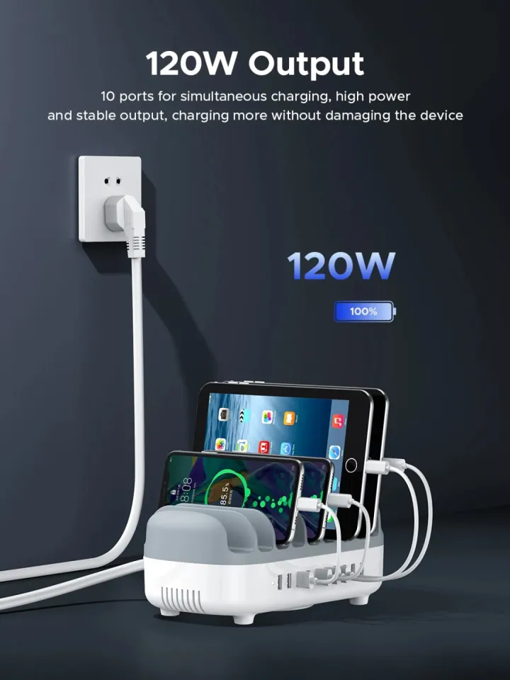Orico Charger Station 220V - 10 x USB 120W white - DUK-10P-EU-WH, foto 5