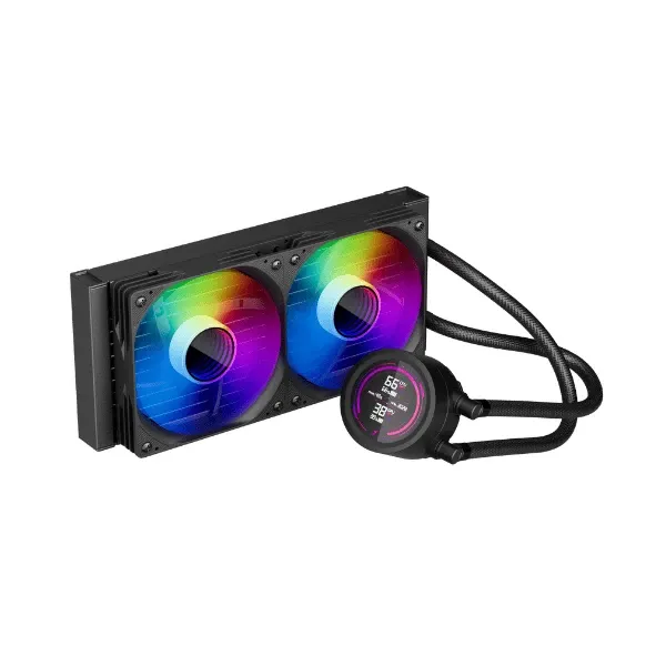 1stPlayer Water Cooling 240mm - Thunderstorm TS4 240 Black - Digital Display, aRGB, photo 4