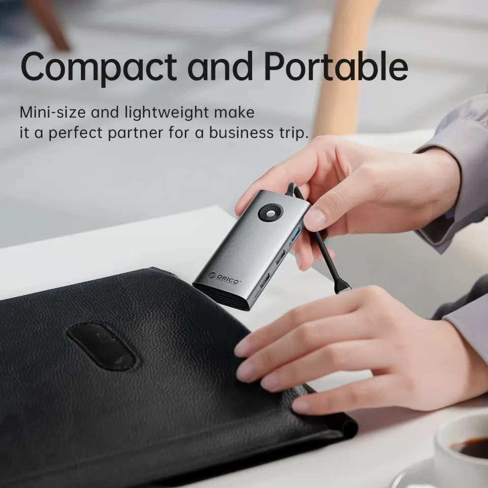Orico Docking Station Type-C - PW11-6P-GY-EP - HDMI x 1, USB-C x 1, USB3.0 x 3, USB-C PD100W x 1, photo 4
