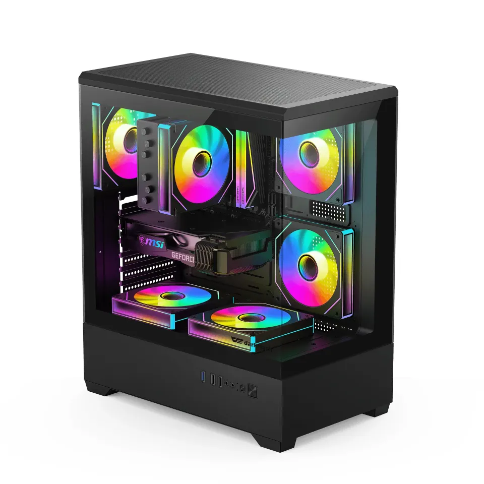 Aigo Case ATX - C365 Black - 3 x 120 mm A-RGB fans included, photo 2