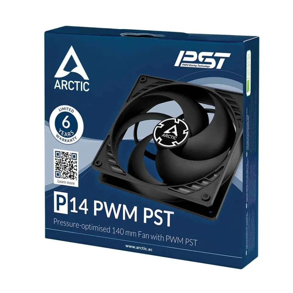 Arctic Fan 140mm P14 PWM PST (Black/Black) - ACFAN00125A, foto 6