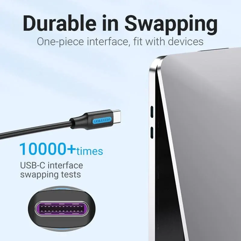 Vention USB 2.0 Type-C to Type-C - 2M Black 5A Fast Charge - COTBH, photo 4