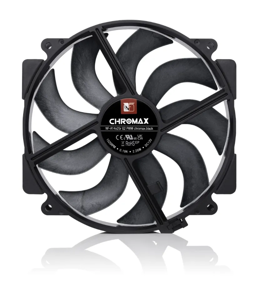 Noctua Fan 140mm - NF-A14x25r G2 PWM chromax.black, photo 3