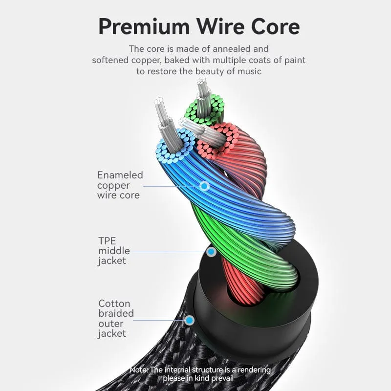 Vention 3.5mm Audio Cable M/M Cotton Braided 1.0m - BAWBF, foto 5