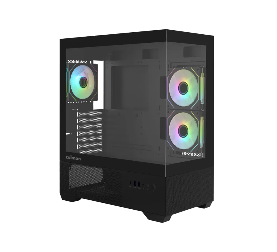 Zalman Case ATX - Chronix BLACK - 3 x 120 mm A-RGB, USB-C, Tempered Glass