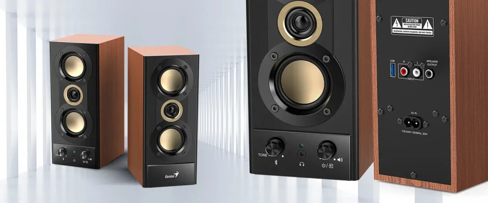 Genius Speakers 2.0 - SP-HF800BT - 20W RMS, Bluetooth 5.3, Wood, photo 5
