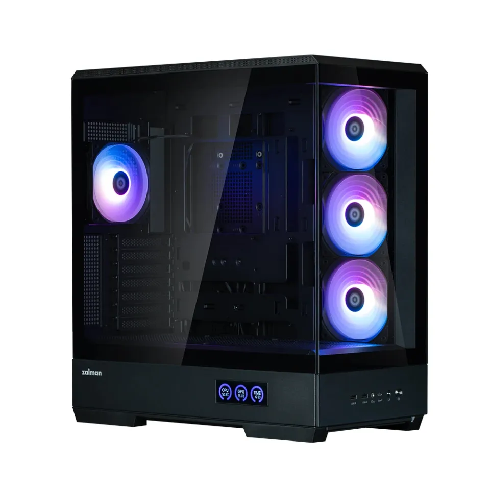 Zalman Case ATX - P50 DS Black - Digital Display, Addressable RGB, photo 2