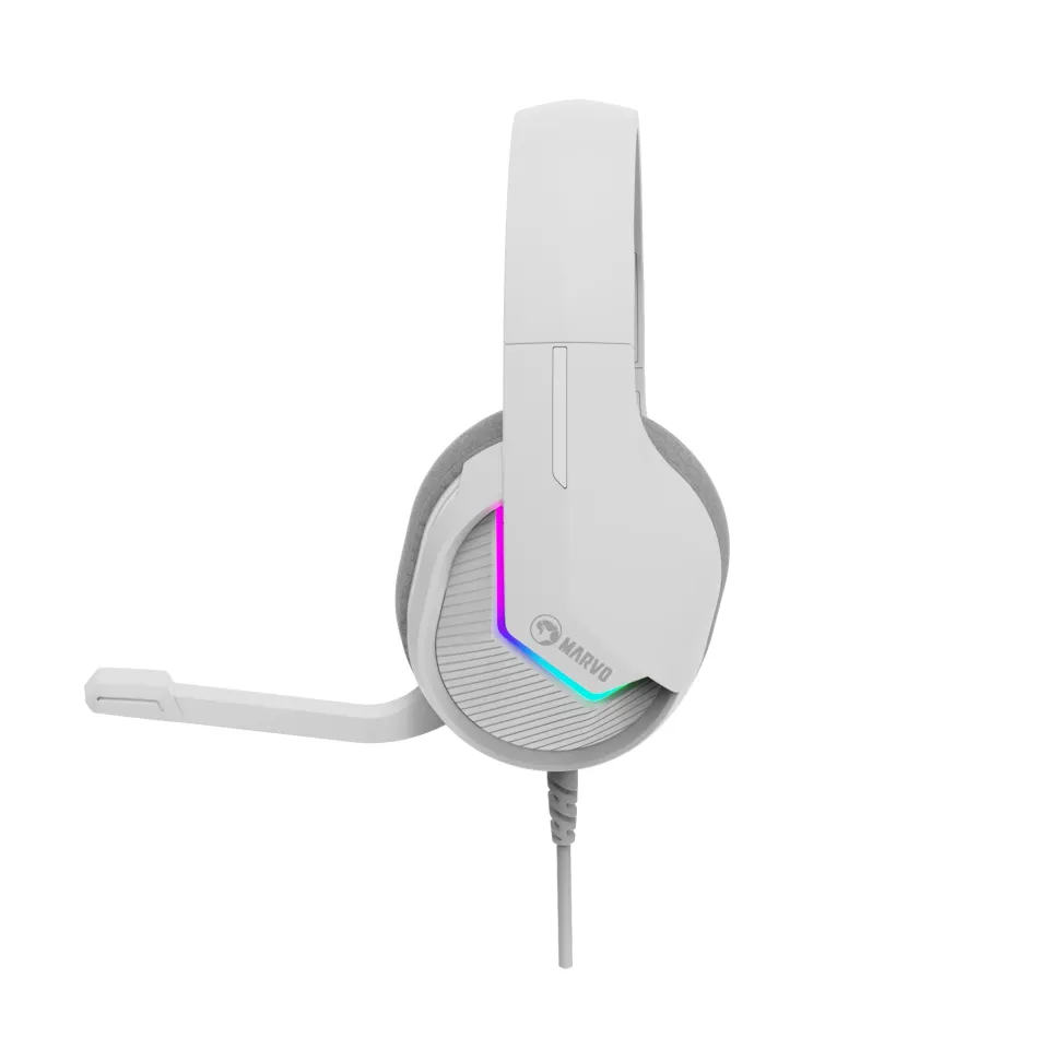 Marvo Gaming Headphones H8618 White - 50mm, USB, RGB, photo 2