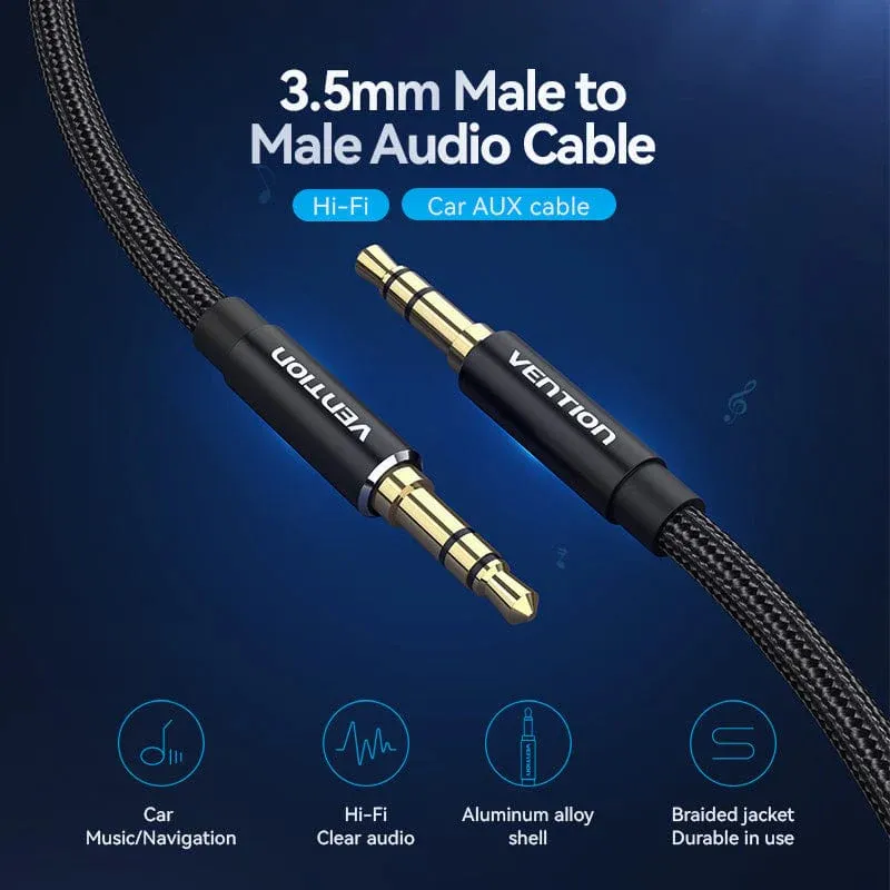Vention 3.5mm Audio Cable M/M Cotton Braided 1.0m - BAWBF, foto 2