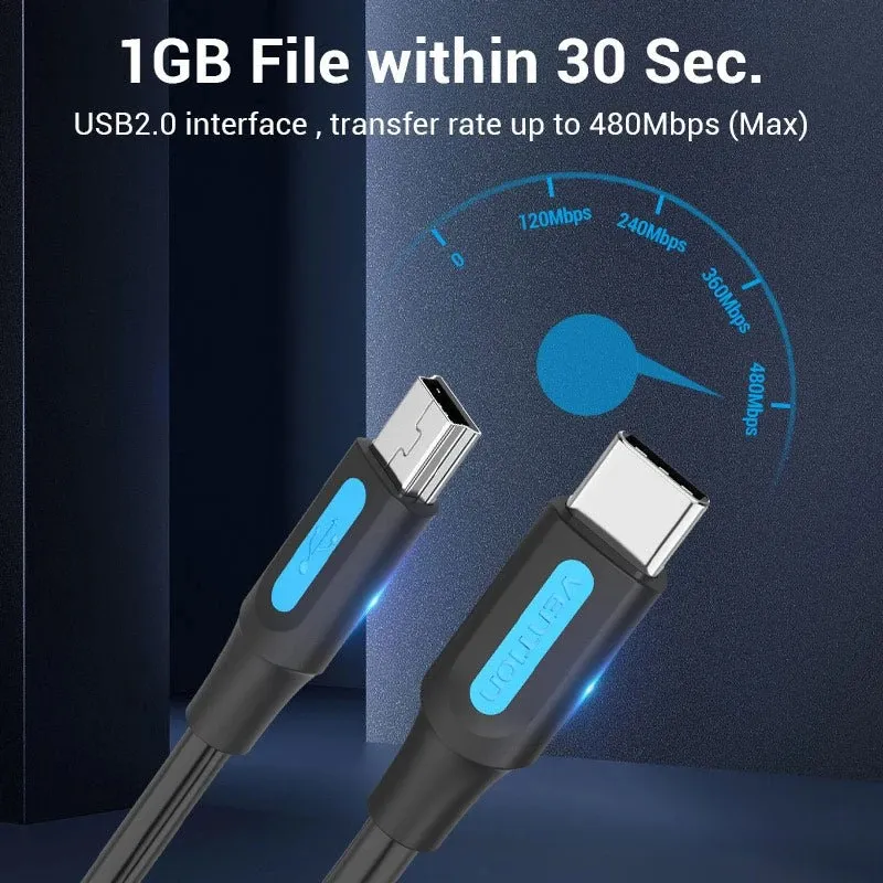 Vention USB 2.0 C M / Mini USB 5pin 0.5m - COWBD, foto 6