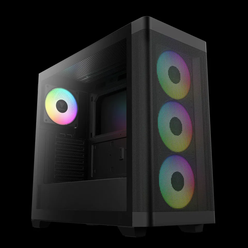 Gamdias Case E-ATX - ATHENA M3 Black - USB-C, 4 x 120 mm A-RGB, Mesh, Tempered Glass, photo 2
