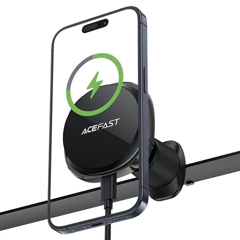 Acefast Car phone holder - for Air vent, Wireless Magnetic Wireless Charging - D31 - Black, photo 4
