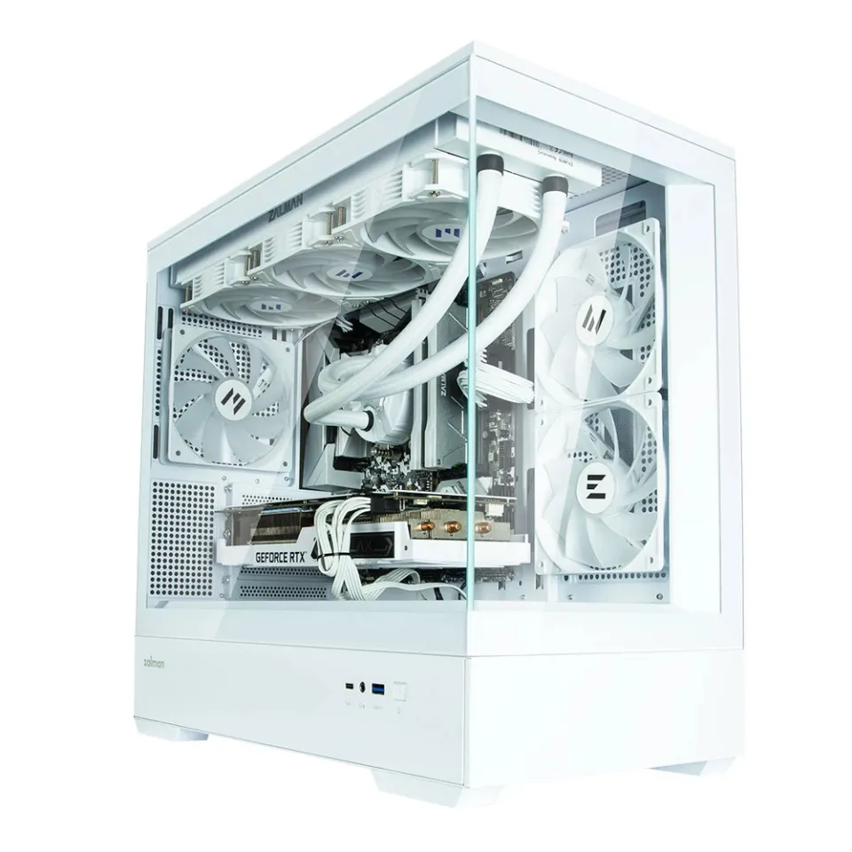 Zalman Case mATX - P30 White - aRGB, Tempered Glass, foto 3