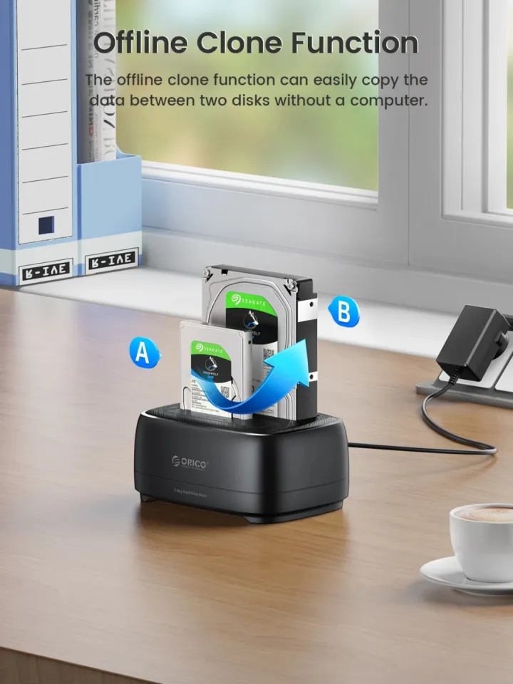 Orico Storage - HDD/SSD Dock - 2 BAY Offline Clone 2.5/3.5 USB-C/USB-A - DD28C3-C, photo 5
