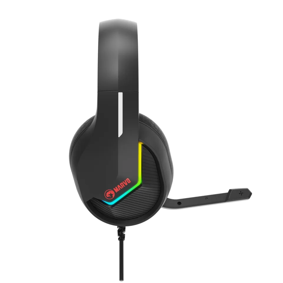 Marvo Gaming Headphones H8618 Black - 50mm, USB, RGB, foto 3