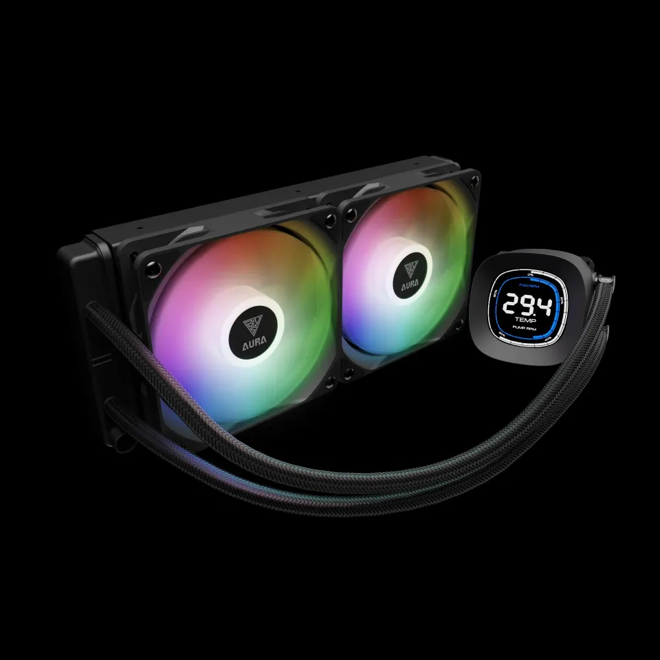 Gamdias Water Cooling 240mm - AURA GL240 DIGITAL - Digital Display, aRGB, photo 2