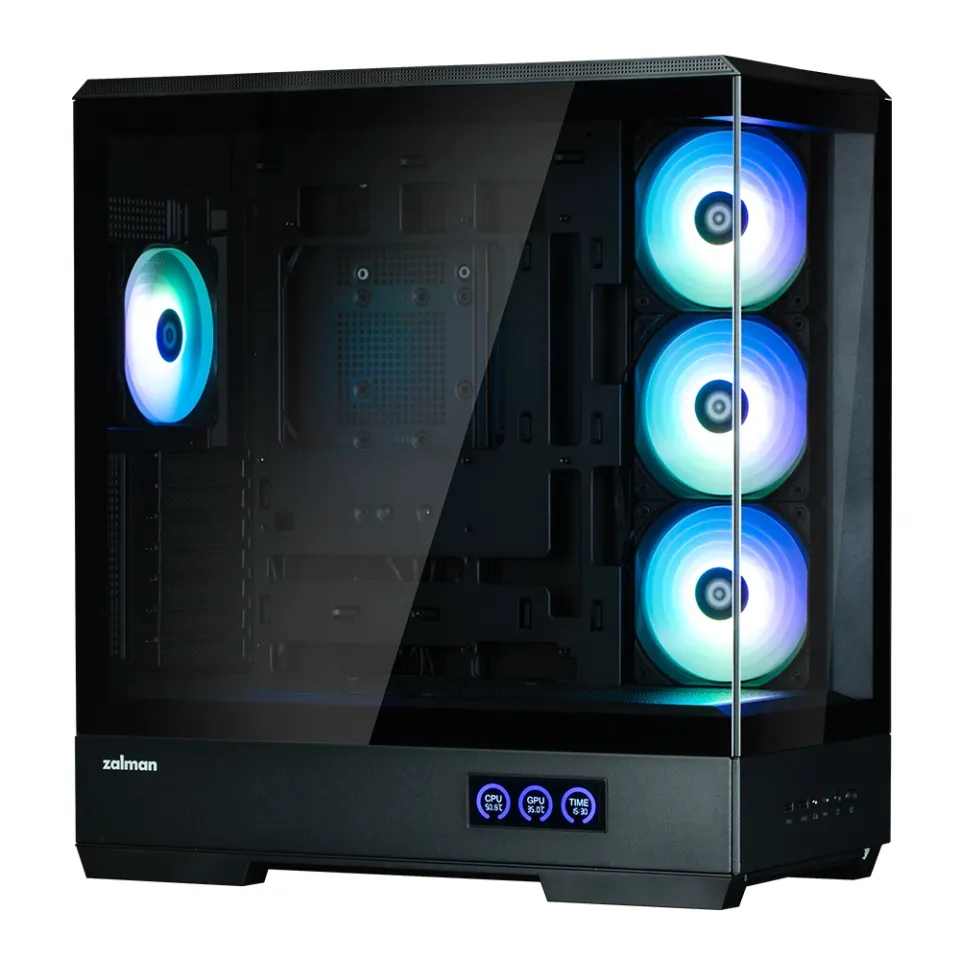 Zalman Case ATX - P50 DS Black - Digital Display, Addressable RGB, photo 3