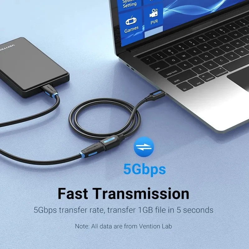 Vention USB 3.0 Extension AM / AF - 0.5M Black - CBHBD, foto 4