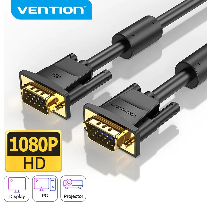 Vention Cable VGA HD15 M / M 1.5m Gold Plated, 2 Ferrites - DAEBG