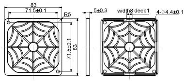 Evercool Fan Filter Plastic - 80mm, photo 2