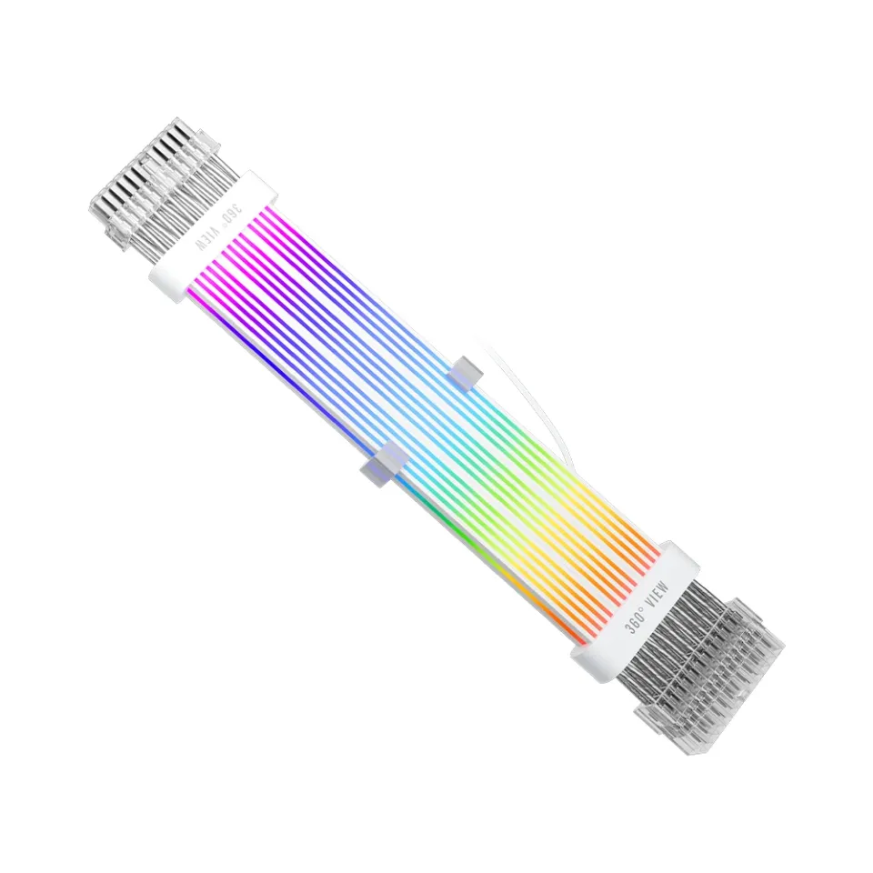 1stPlayer Extension Modding Cable M/B 24PIN Addressable RGB White - NC24P-WH, foto 6