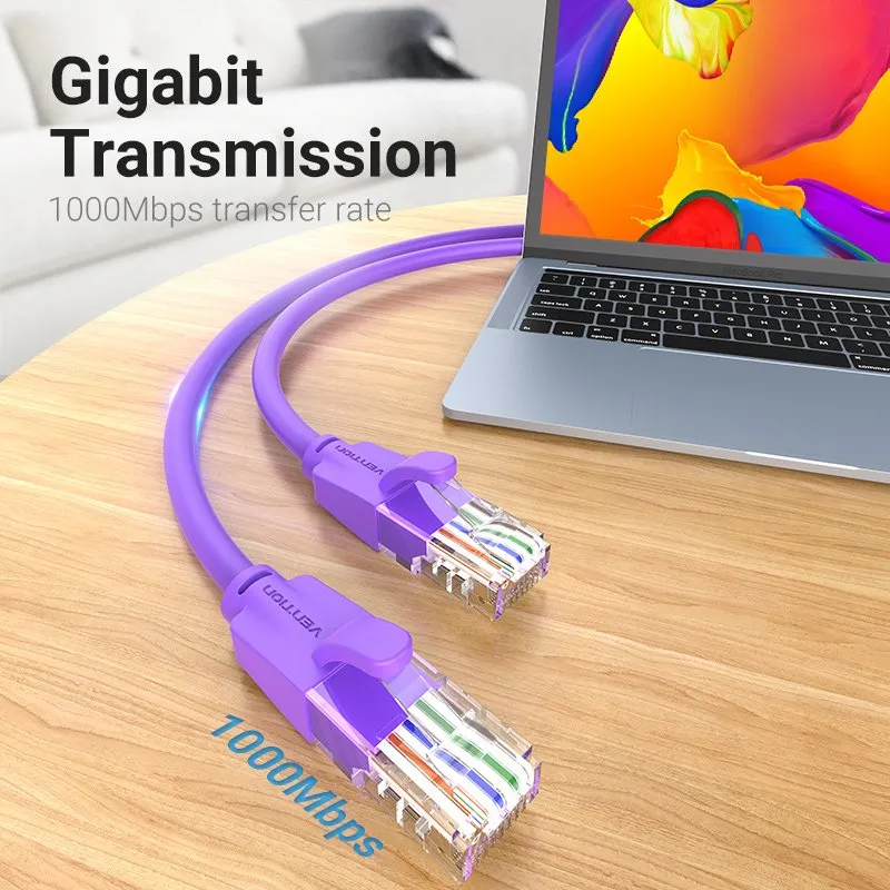 Vention LAN UTP Cat.6 Patch Cable - 1M Purple - IBEVF, photo 3