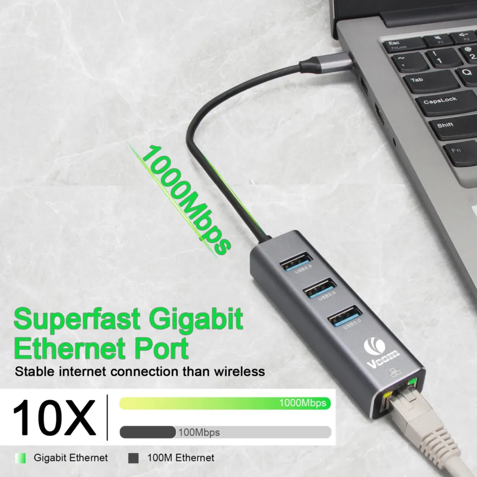 VCom Docking USB Type-C to USB3.0 x 3 + LAN - DH311B, foto 5