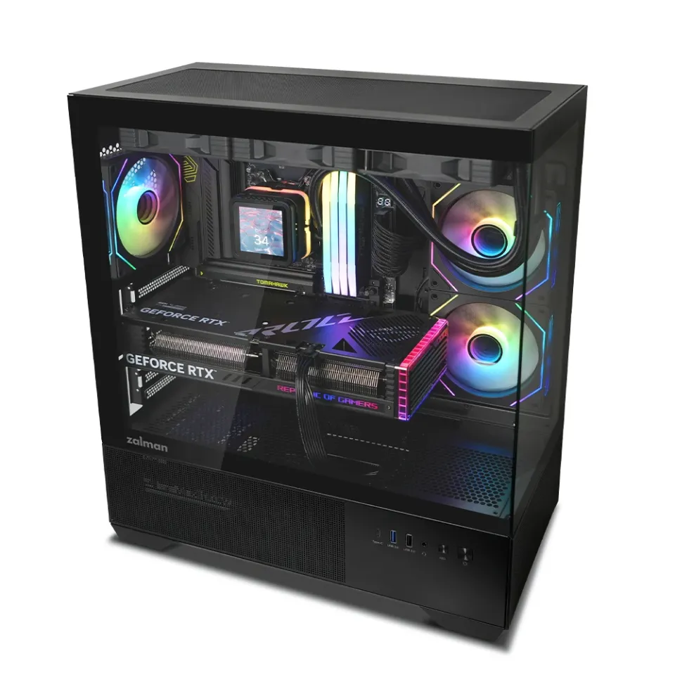 Zalman Case ATX - Chronix BLACK - 3 x 120 mm A-RGB, USB-C, Tempered Glass, photo 3
