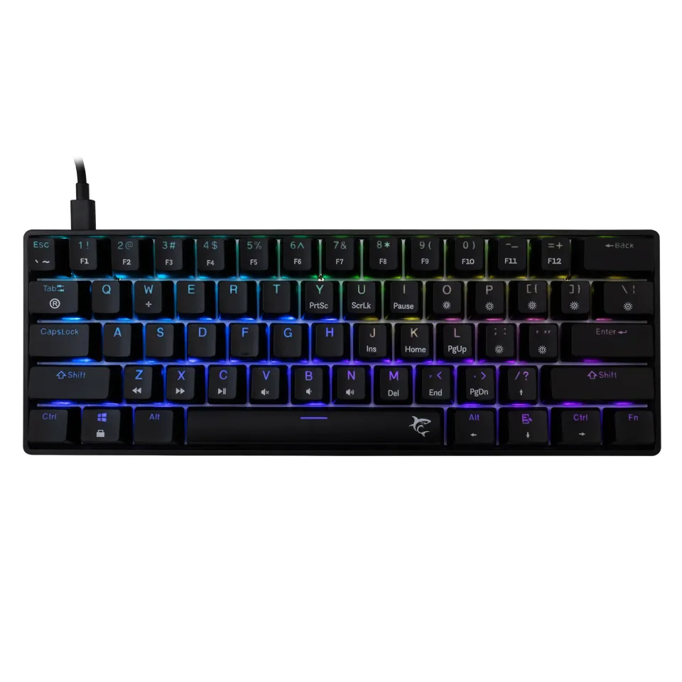 White Shark Gaming Mechanical Keyboard SHINOBI 2 - YUSYA 5P Blue Switches (English US), Black, photo 2