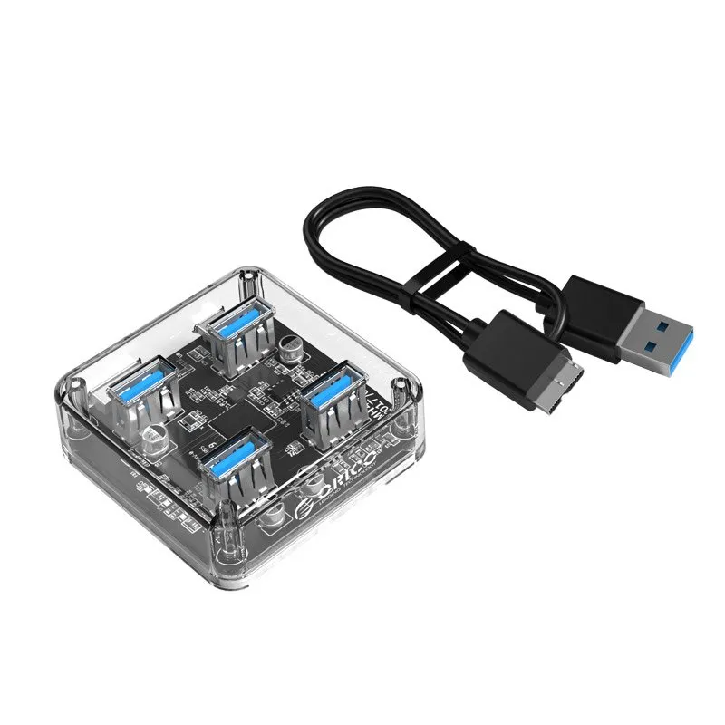 Orico USB3.0 HUB 4 port transparent, 1m cable - MH4U-U3-10-CR, photo 5