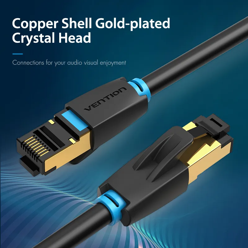 Vention LAN SFTP Cat.8 Patch Cable - 0.5M Black 40Gbps - IKABD, photo 5