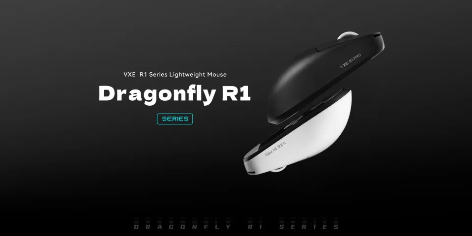 VXE Wireless Gaming Mouse Dragonfly R1 1K - Huano Ice Berry Pink Dot Switches, White, foto 2