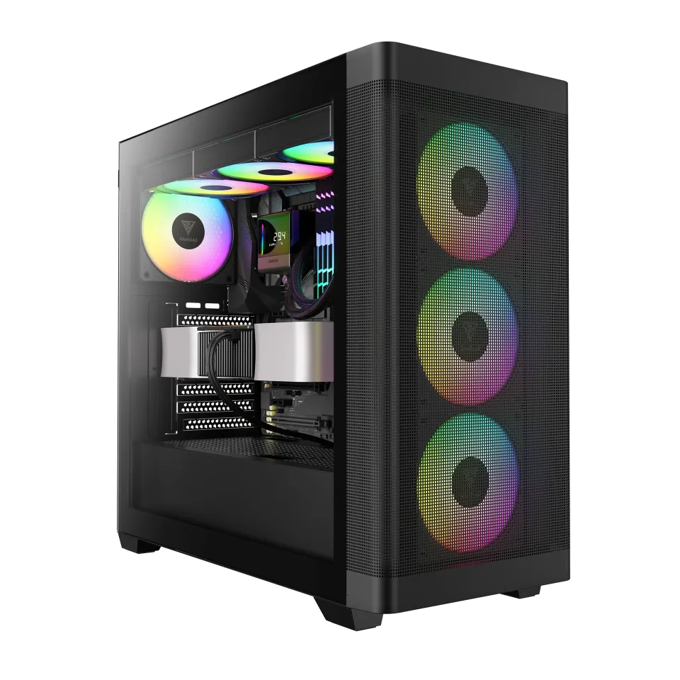 Gamdias Case E-ATX - ATHENA M3 Black - USB-C, 4 x 120 mm A-RGB, Mesh, Tempered Glass
