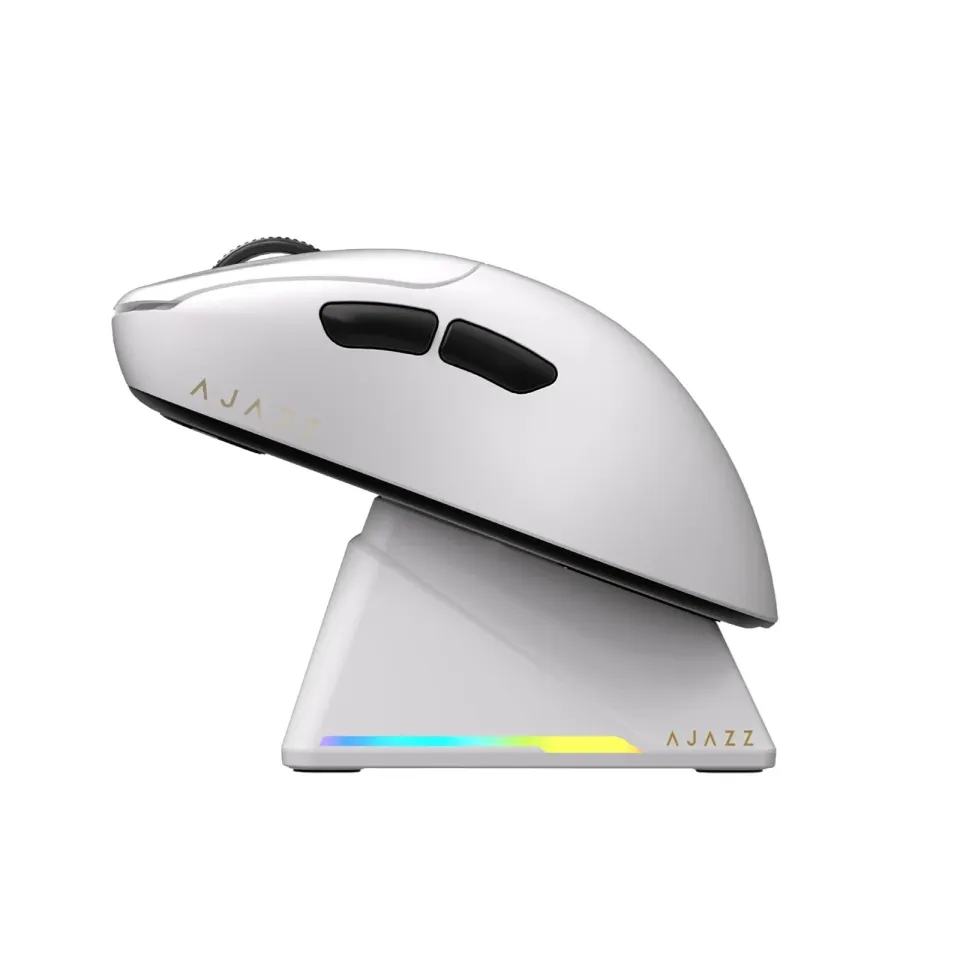 Ajazz AJ179 PRO - Wireless Gaming Mouse - 8K, Magnetic Charging Dock, White, photo 3