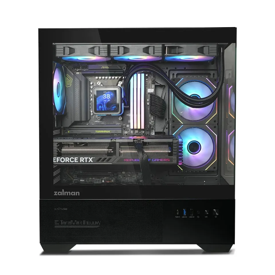 Zalman Case ATX - Chronix BLACK - 3 x 120 mm A-RGB, USB-C, Tempered Glass, photo 4