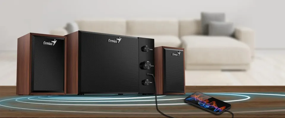 Genius Speakers 2.1 - SW-2.1 350 - 15W RMS, Wood, photo 6