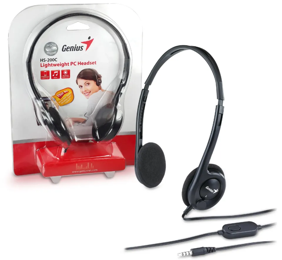 Genius Headset HS-200C - Lightweight, Black, photo 3